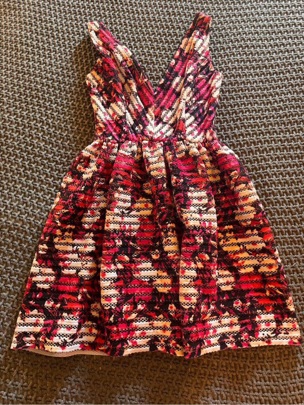 Saks Fifth Avenue Pink, Black & Cream Floral Fit-and-Flare Girls Dress